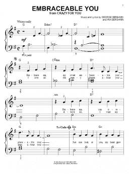 page one of Embraceable You (Big Note Piano)