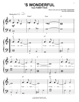 page one of 'S Wonderful (Big Note Piano)
