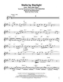 page one of Stella By Starlight (from The Uninvited) (Alto Sax Transcription)