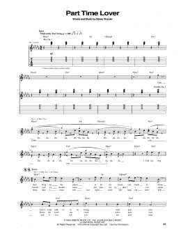page one of Part Time Lover (Guitar Tab)