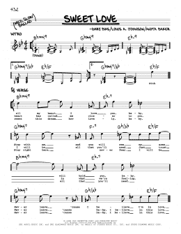 page one of Sweet Love (Real Book – Melody & Chords)