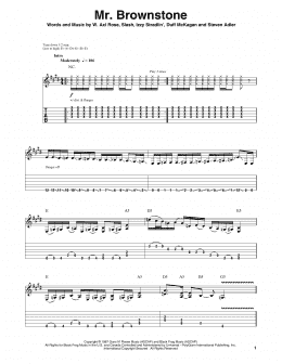 page one of Mr. Brownstone (Guitar Tab (Single Guitar))