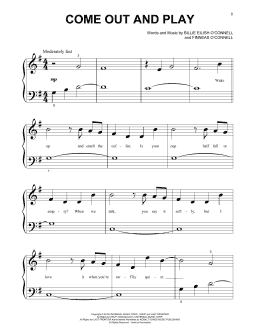 page one of come out and play (Beginning Piano Solo)