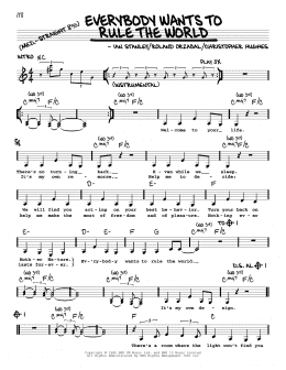 page one of Everybody Wants To Rule The World (Real Book – Melody, Lyrics & Chords)