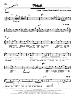page one of Fame (Real Book – Melody, Lyrics & Chords)
