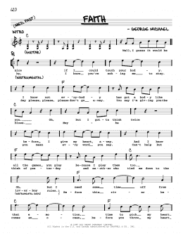page one of Faith (Real Book – Melody, Lyrics & Chords)