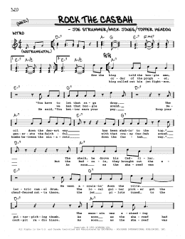page one of Rock The Casbah (Real Book – Melody, Lyrics & Chords)