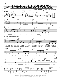 page one of Saving All My Love For You (Real Book – Melody, Lyrics & Chords)