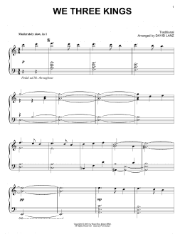 page one of We Three Kings (Piano Solo)