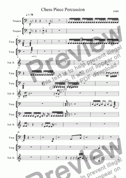 page one of Chess Piece 1 Percussion
