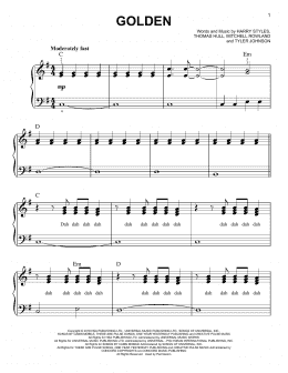 page one of Golden (Easy Piano)