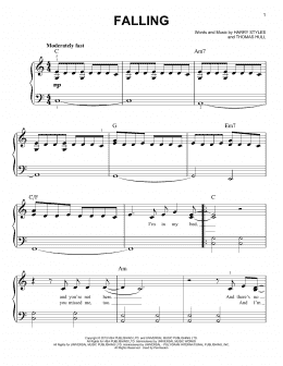 page one of Falling (Easy Piano)
