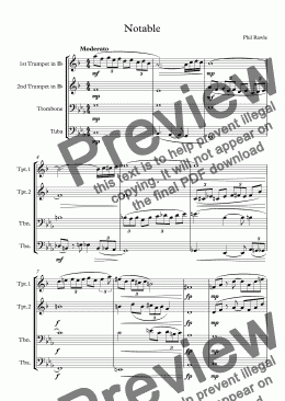 page one of Notable - Brass Quartet