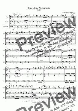 page one of Allegro - Eine Kleine Nachtmusik (flute, violin, and cello)