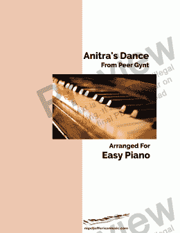 page one of Anitras Dance arranged for piano