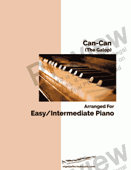 page one of Can Can arranged for easy piano