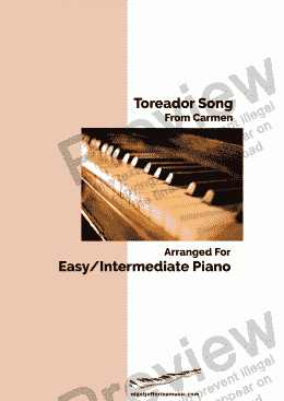page one of Carmen-Toreador Song Arranged for piano