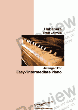 page one of Carmen-Habanera arranged for piano