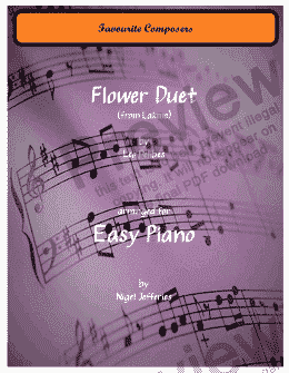 page one of Flower Duet arranged for easy piano