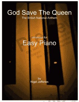 page one of God Save the Queen arranged for easy piano
