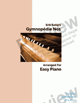 page one of Gymnopedies No1 arranged for easy piano