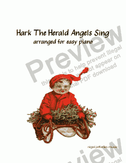 page one of Hark The Herald Angels arranged for piano