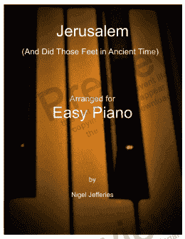 page one of Jerusalem arranged for piano