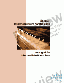 page one of Intermezzo from Karelia Suite arranged for piano