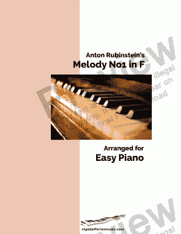 page one of Melody in F arranged for easy piano