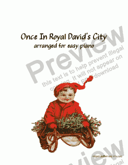 page one of Once In Royal Davids City arranged for easy piano