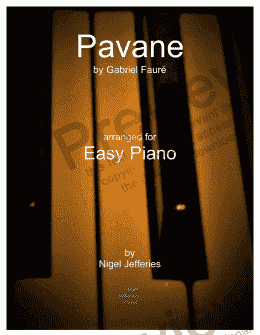 page one of Pavane arranged for easy piano