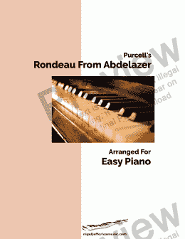 page one of Rondeau from Abdelazer arranged for easy piano