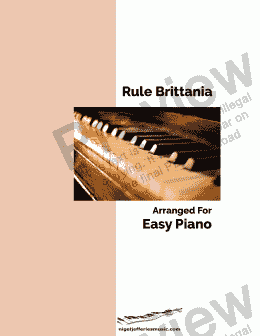 page one of Rule Brittania arranged for easy piano