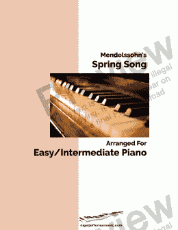 page one of Spring Song arranged for easy piano