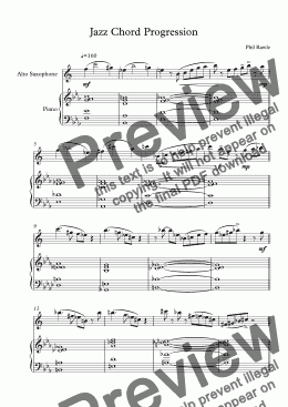 page one of Jazz Chord Progression - Alto Sax