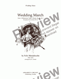 page one of Wedding March for piano trio (version II)