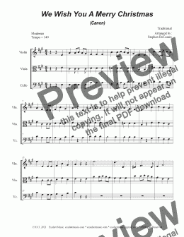 page one of We Wish You A Merry Christmas (Canon) (String Trio)