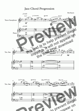 page one of Jazz Chord Progression - Tenor Sax