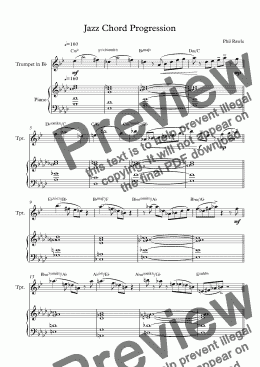 page one of Jazz Chord Progression - Trumpet