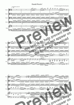 page one of Handel Rocks! for Viola Quartet