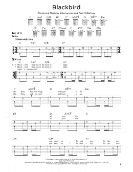 page one of Blackbird (Guitar Rhythm Tab)