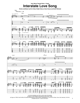 page one of Interstate Love Song (Guitar Tab)