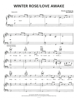 page one of Winter Rose/Love Awake (Piano, Vocal & Guitar Chords (Right-Hand Melody))