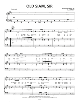 page one of Old Siam, Sir (Piano, Vocal & Guitar Chords (Right-Hand Melody))