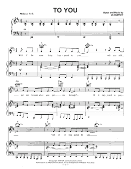 page one of To You (Piano, Vocal & Guitar Chords (Right-Hand Melody))