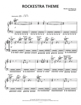 page one of Rockestra Theme (Piano, Vocal & Guitar Chords (Right-Hand Melody))