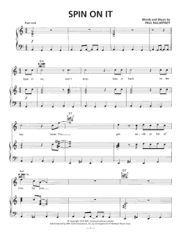 page one of Spin It On (Piano, Vocal & Guitar Chords (Right-Hand Melody))