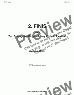 page one of Finis 