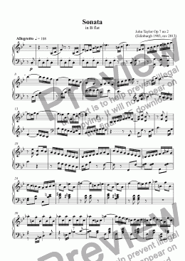 page one of Sonata in B flat