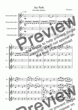 page one of Jay Park - Recorder Quartet